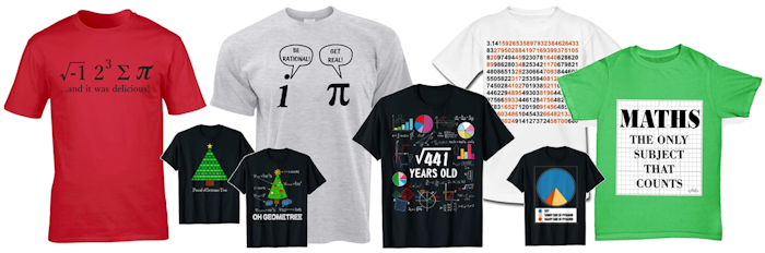 Maths T-shirts on Amazon
